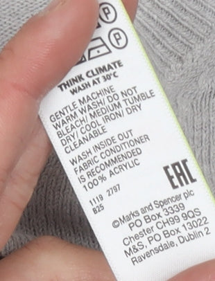 Brand and care label for Marks & Spencer Grey Butterfly Print jumper