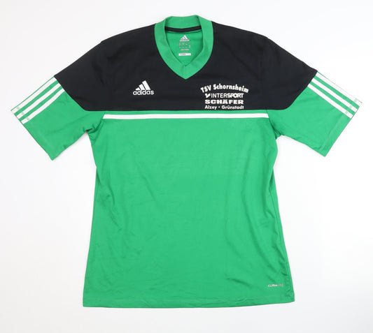 Adidas Men's Green Football Jersey T-Shirt Medium