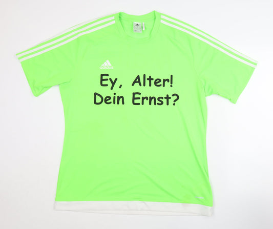 Additional front view of Adidas Men's Green XL Graphic Print T-Shirt
