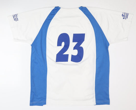 Slazenger Men's XL White Blue Sports T-Shirt