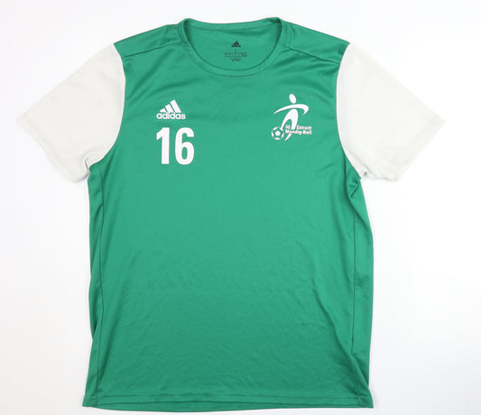 Adidas Men's Green Football Jersey T-Shirt Size L
