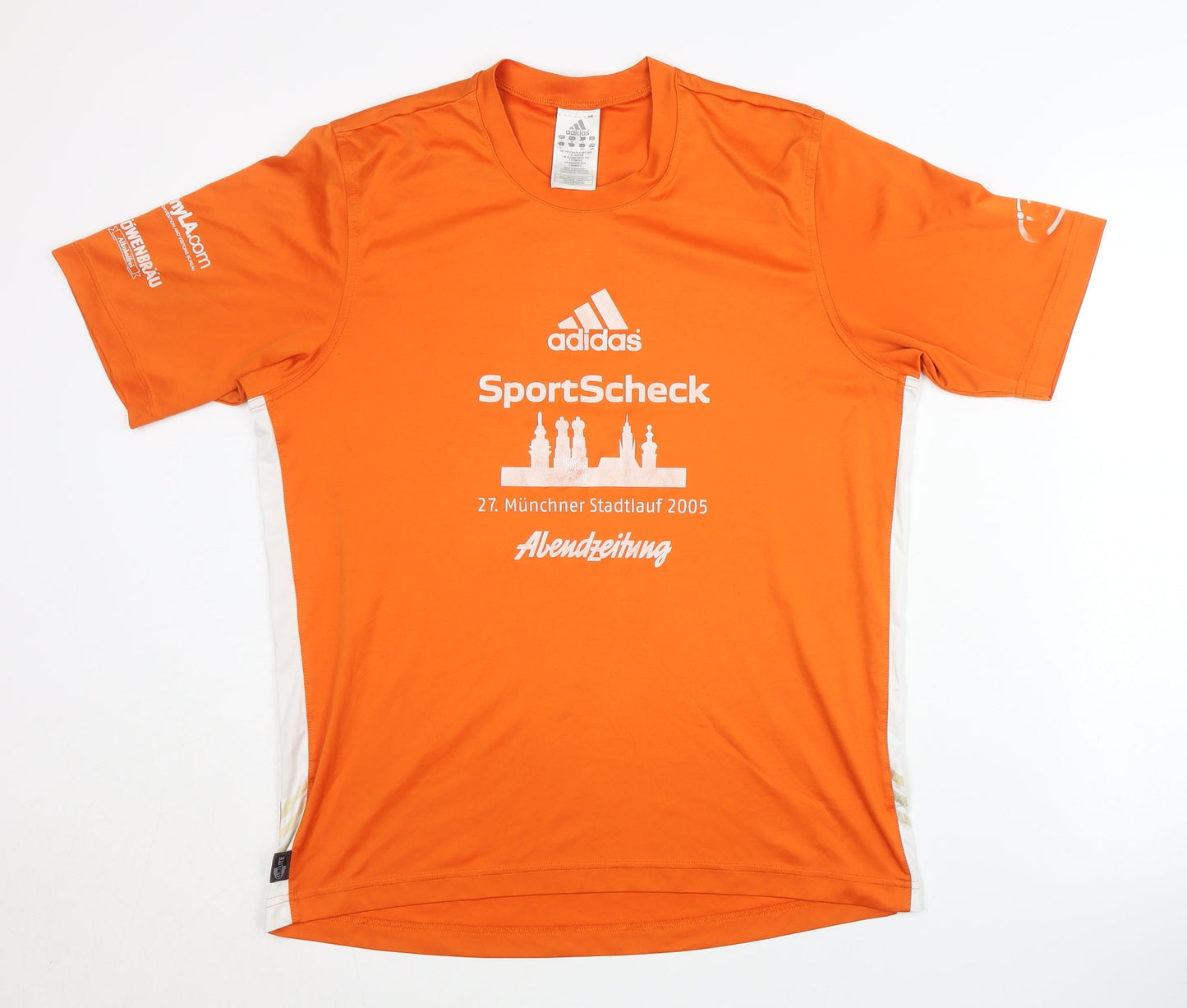 Adidas Men’s Orange Running T-Shirt, L, Breathable