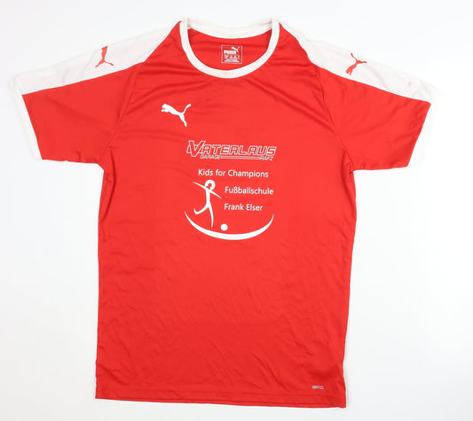 Puma Men's Red Football T-Shirt Medium