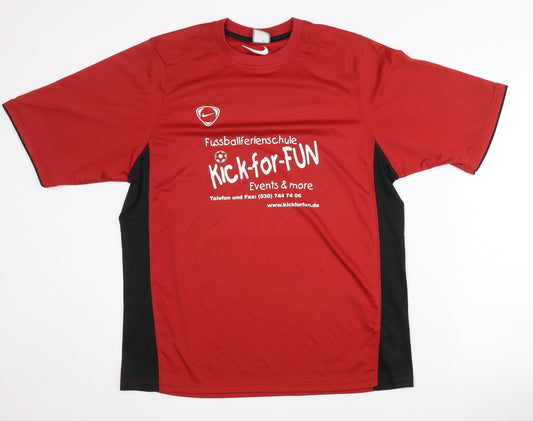 Nike Men's Red Football Jersey T-Shirt L