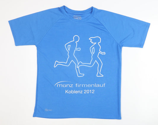 münz Men's Blue Running T-Shirt, Size S, Lightweight