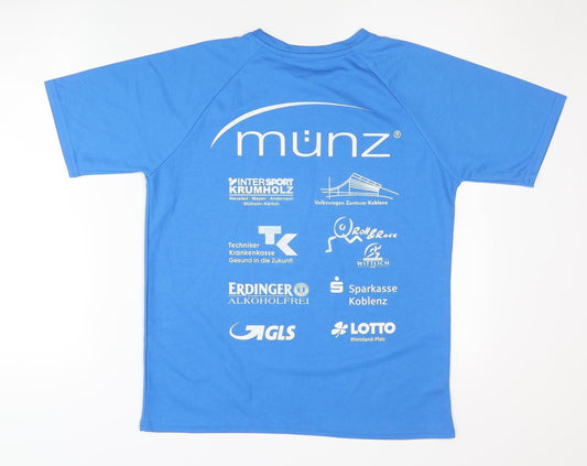 münz Men's Blue Running T-Shirt, Size S, Lightweight