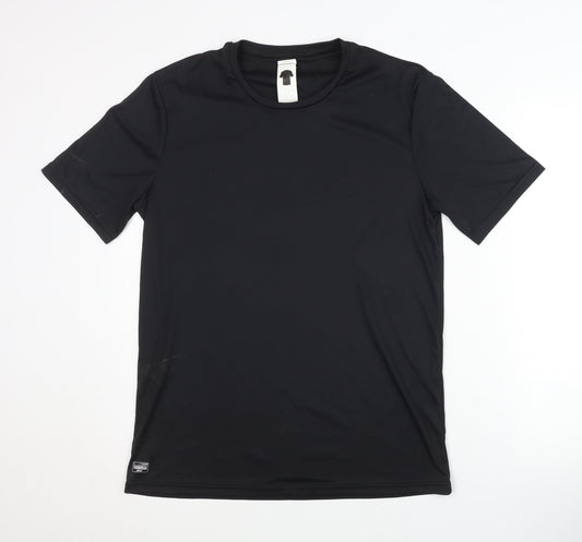 Decathlon Men's Black T-Shirt, Size L, Short Sleeve
