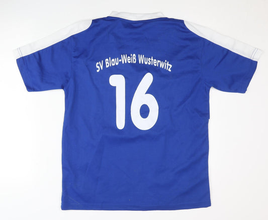 Identic Boys Blue Football Jersey T-Shirt 12-14 Years