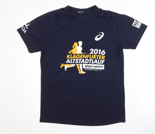 Additional front view of Asics Men's Blue Running T-Shirt -, size S, Sport, Logo