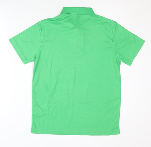 FGS Men's Green Polo Shirt, Size M, Cotton Blend
