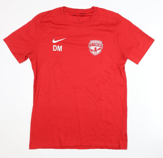 Additional front view of Nike Men's Red Gym & Training Jersey T-Shirt, size L