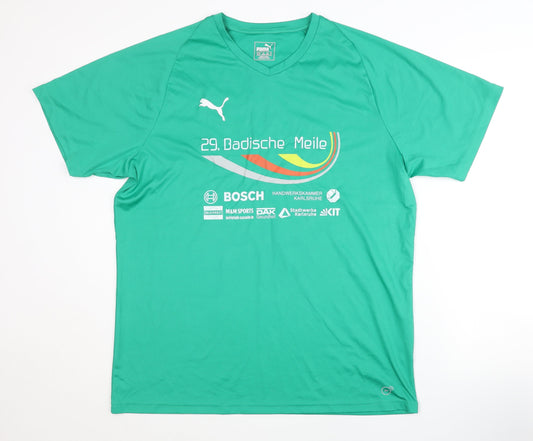 Puma Men's Green XL Jersey T-Shirt for Running