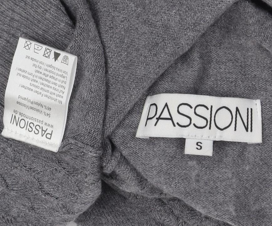 Close-up detail of Passioni Women's Grey Roll Neck jumper S