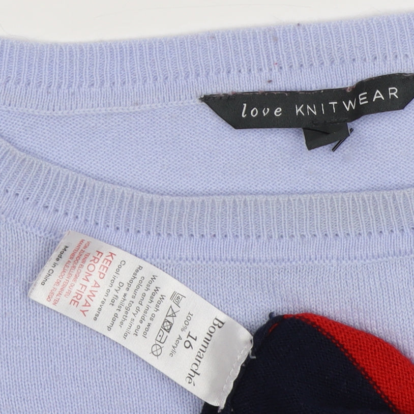 Close-up detail of Bonmarché Women's Multicoloured Striped Jumper