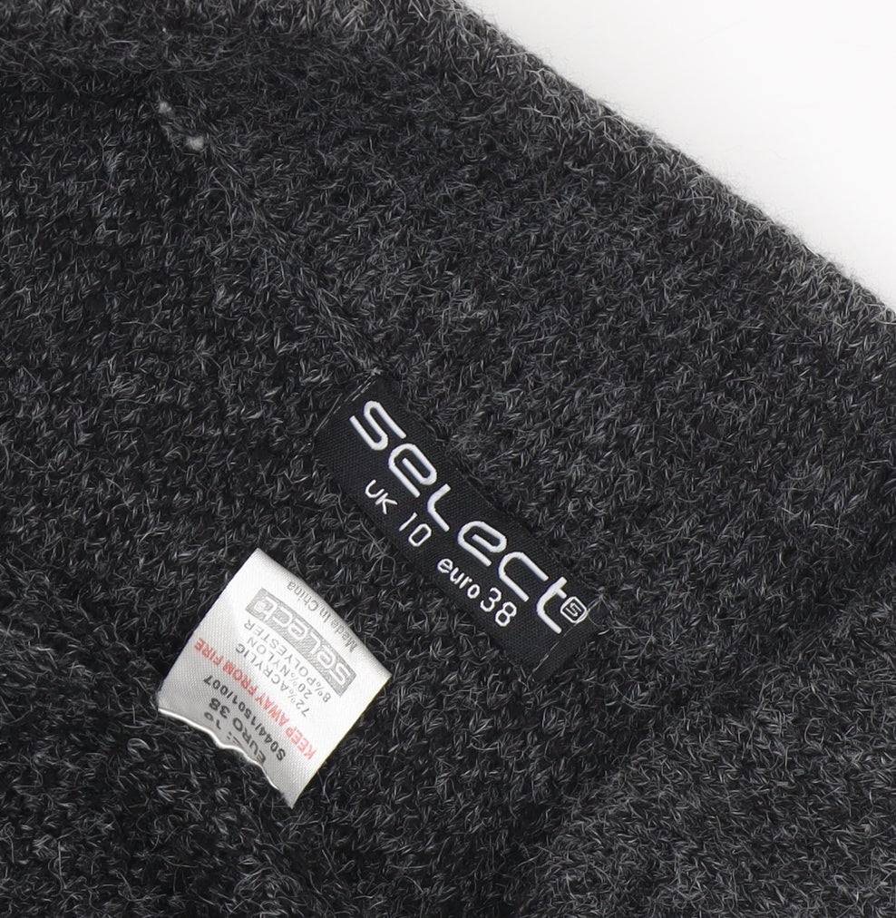 Close-up detail of Select Women's Grey Knit Waistcoat, size 10