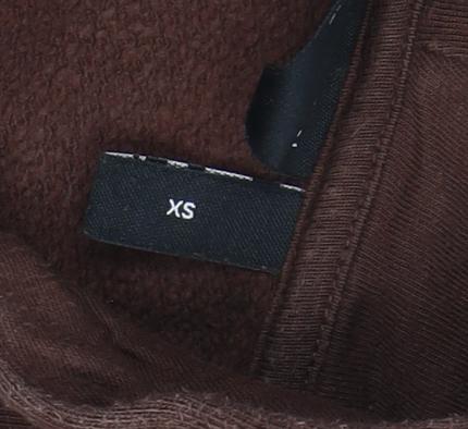 Brand and care label for ASOS DESIGN Women's Brown Pullover Hoodie XS Warm