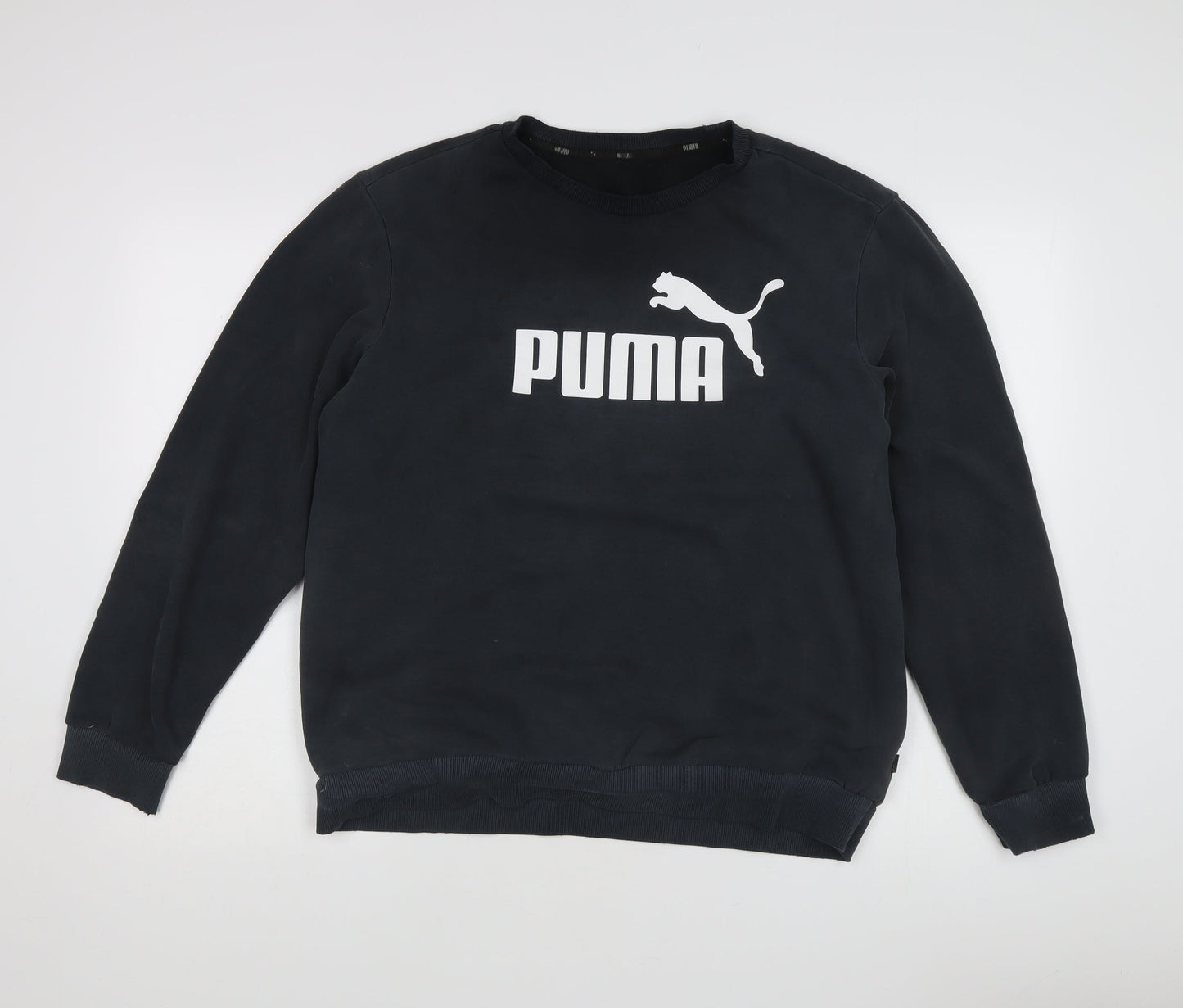 Puma Men's Black Pullover Sweatshirt, M, Graphic Print