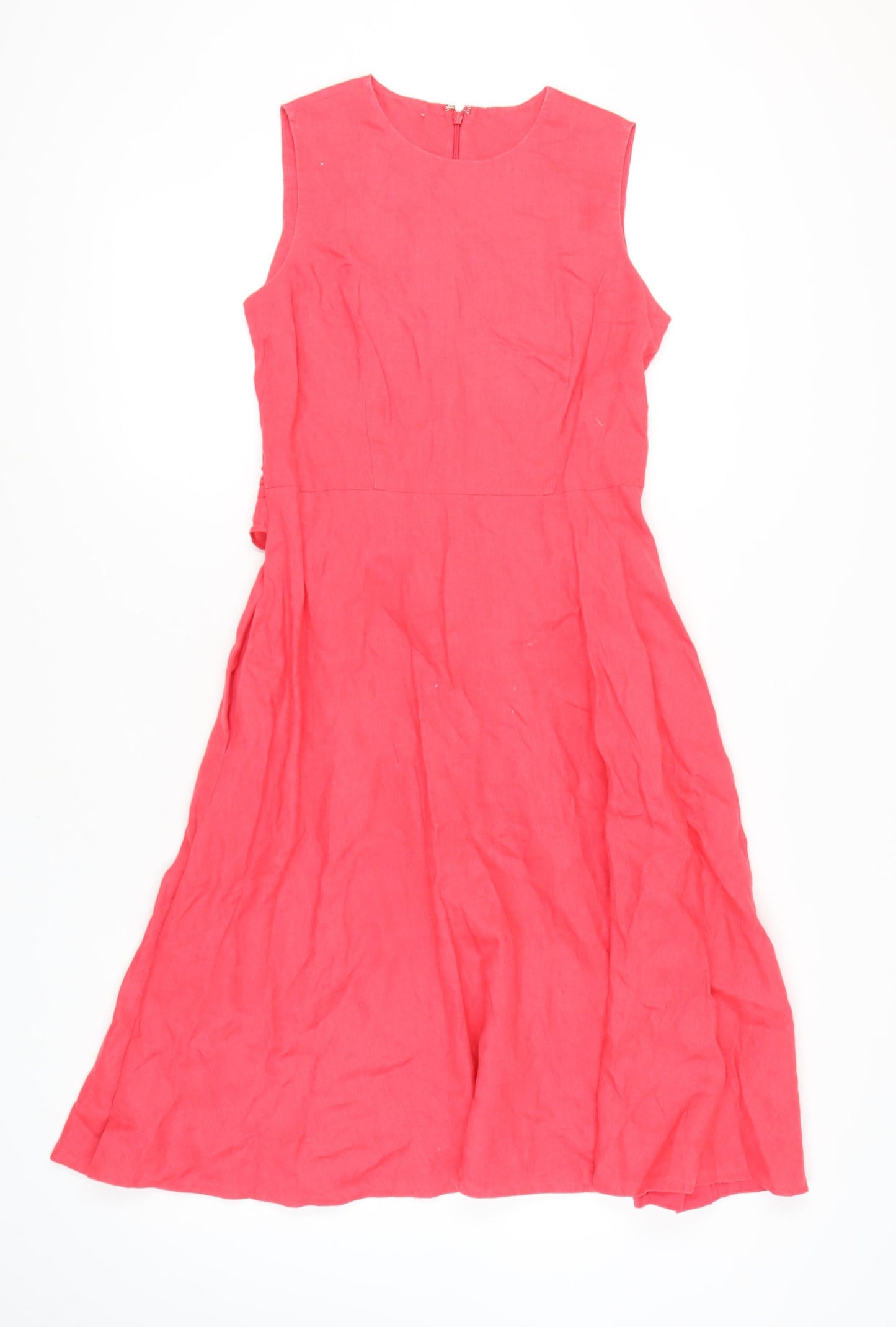 Hobbs Women's Pink Midi Fit & Flare Dress - Size 10