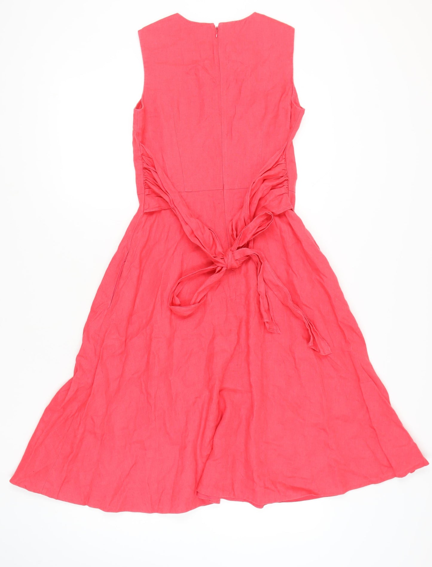 Hobbs Women's Pink Midi Fit & Flare Dress - Size 10