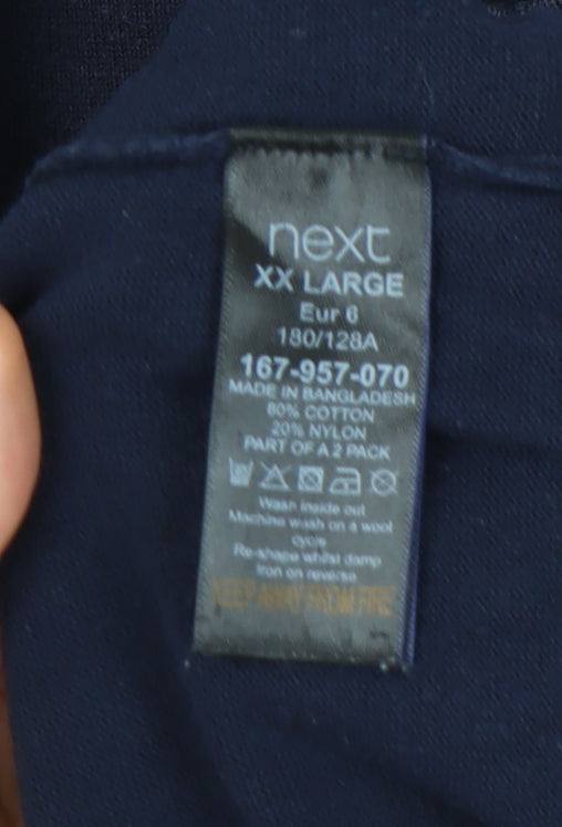Close-up detail of Next Men's Blue Pullover V-Neck Jumper 2XL