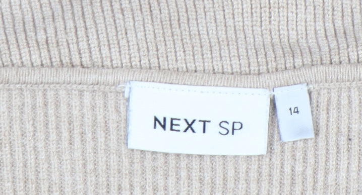 Close-up detail of Next Beige Women's, size 14, Cotton Blend Pullover