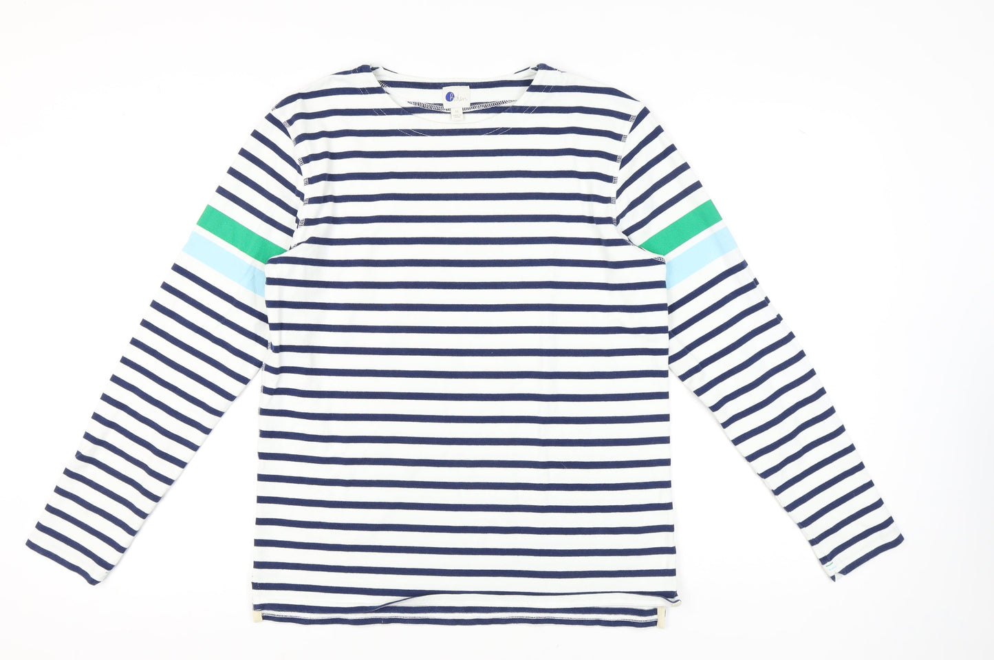 Boden Women's Blue Striped Long Sleeve T-Shirt, M