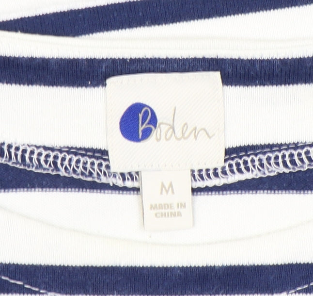 Boden Women's Blue Striped Long Sleeve T-Shirt, M