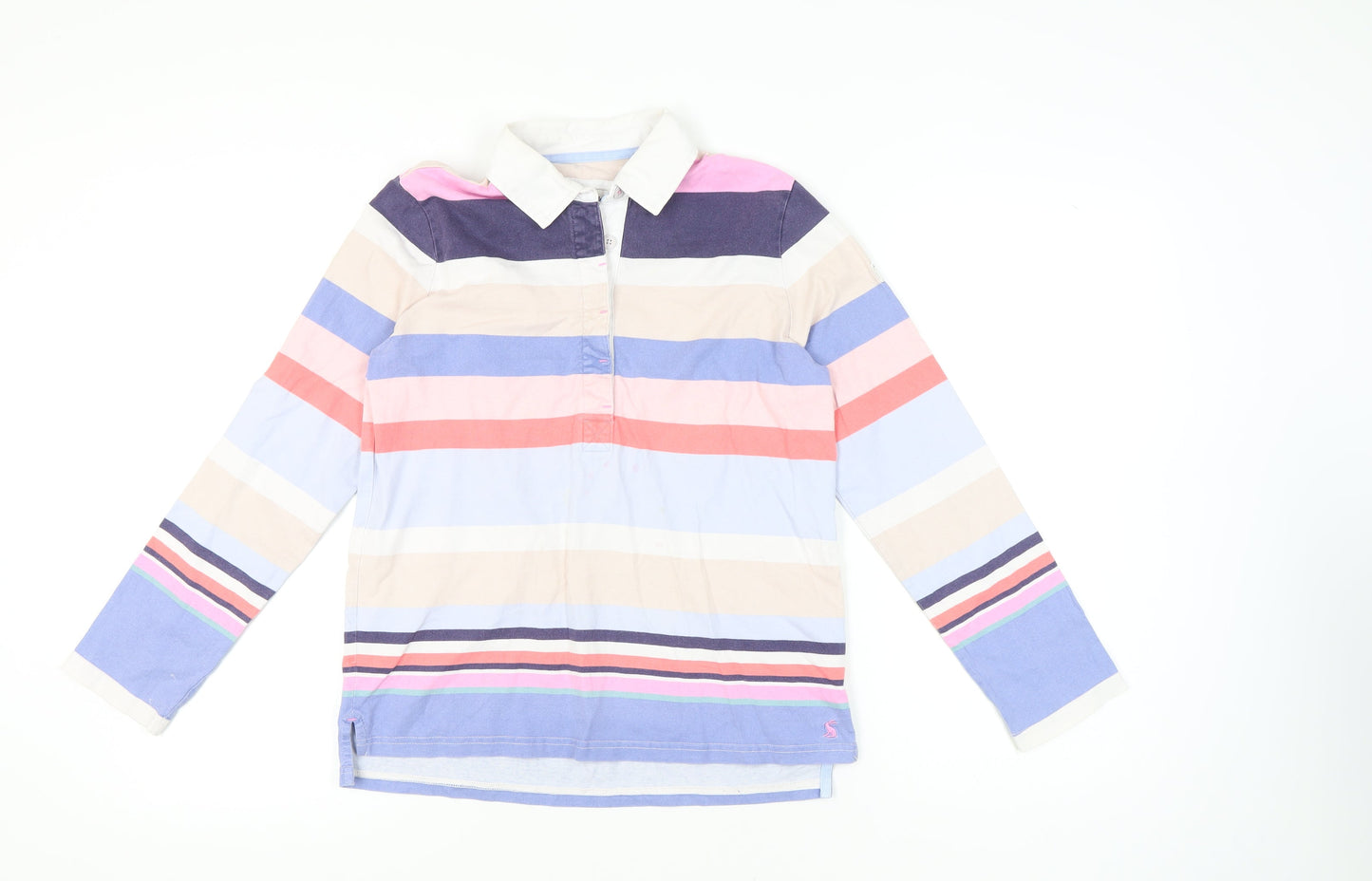 Joules Women's Multicoloured Striped Polo Shirt UK 10