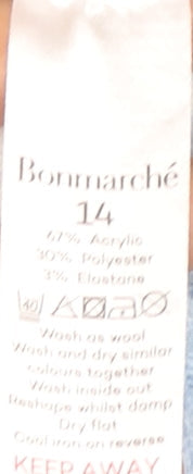 Close-up detail of Bonmarché Women's Blue Striped jumper, size 14