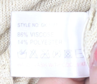 Brand and care label for Fay Louise Women's Beige jumper L