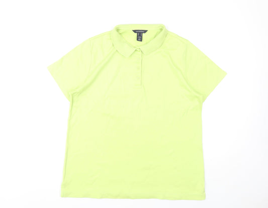 Lands' End Women's Green Polo Shirt M Classic Fit