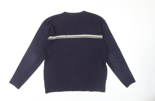 Innocenti Mens Blue V-Neck Pullover Jumper L