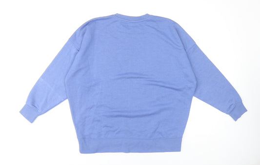 New Look Women's Blue Sweatshirt, Size S, Crew Neck