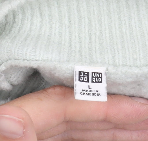 Brand and care label for Uniqlo Women's Ivory Geometric jumper L