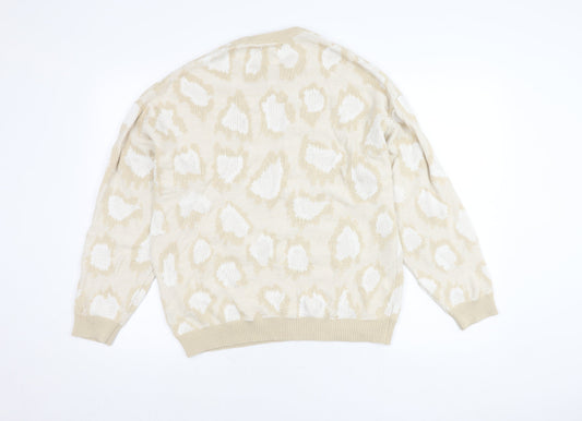 ASOS Design Women's Beige M Animal Print Jumper