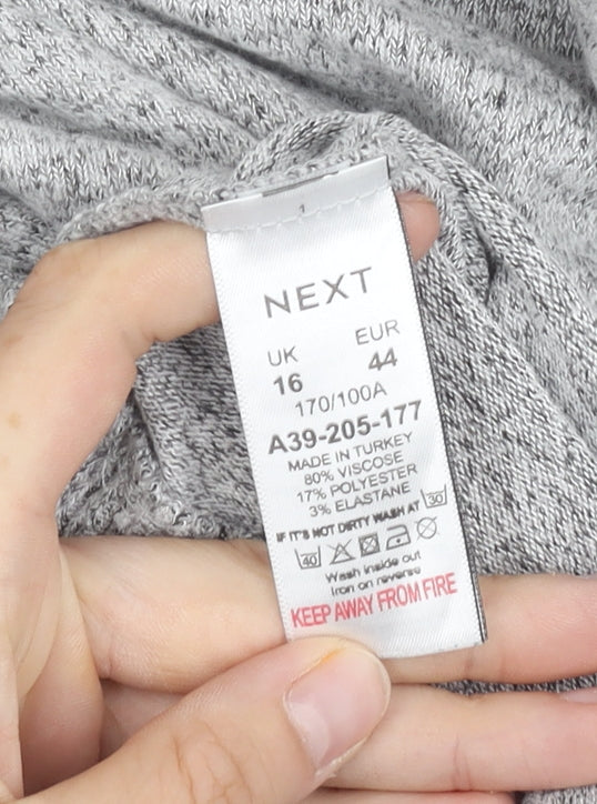Brand and care label for Next Women's Grey jumper, size 16