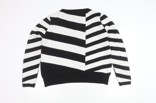 paz torras Men's Black Striped Pullover Jumper M