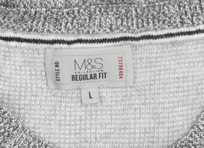 Brand and care label for Marks & Spencer Men's Grey jumper L