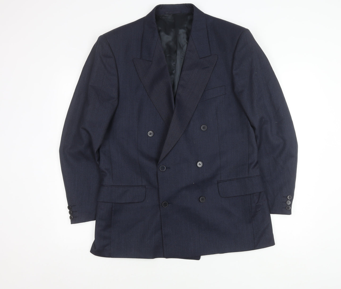 Jaeger Men's Navy Double-Breasted Blazer, Size 50