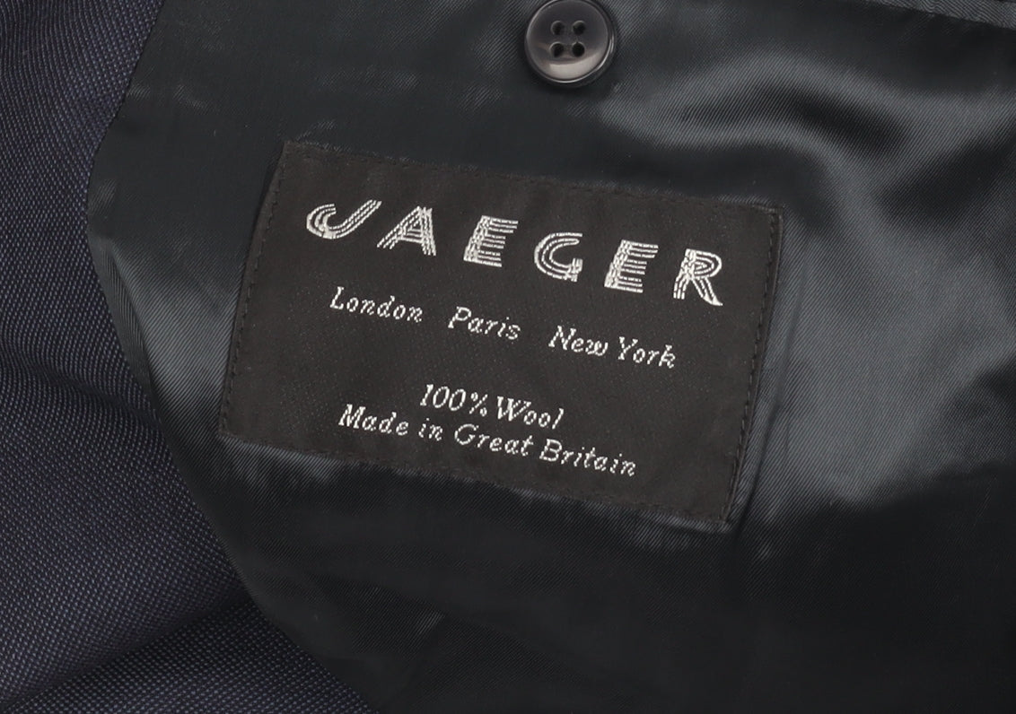 Jaeger Men's Navy Double-Breasted Blazer, Size 50