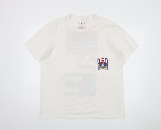 Jordan Men's White Large Graphic Print T-Shirt