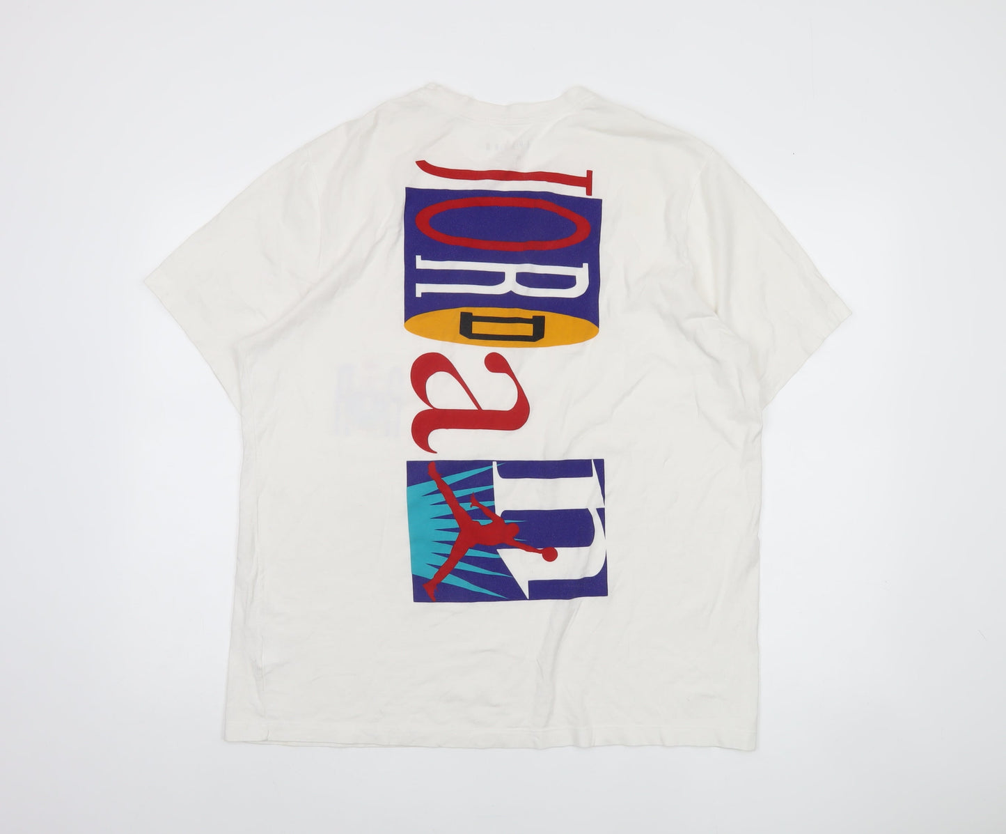 Jordan Men's White Large Graphic Print T-Shirt