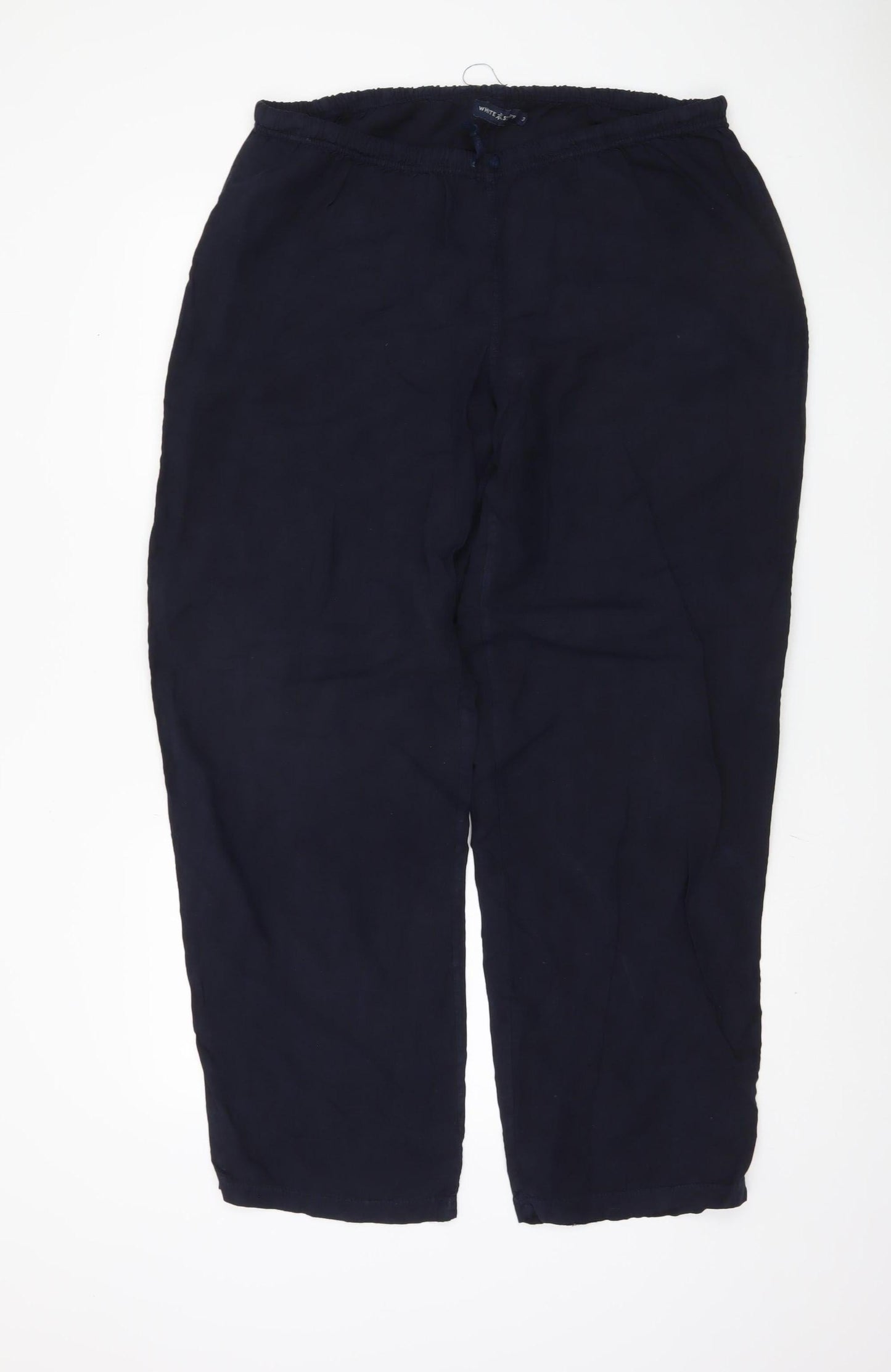 White Stuff Women's Blue Linen Trousers, Size M