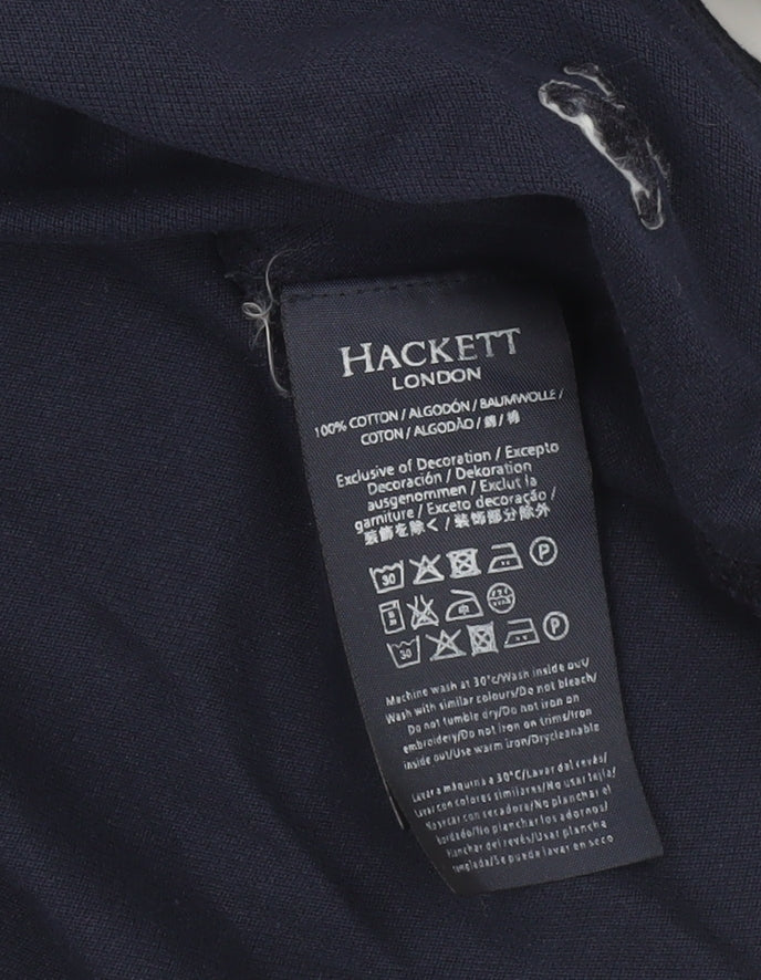 Hackett Men's Blue Slim Fit Polo Shirt L