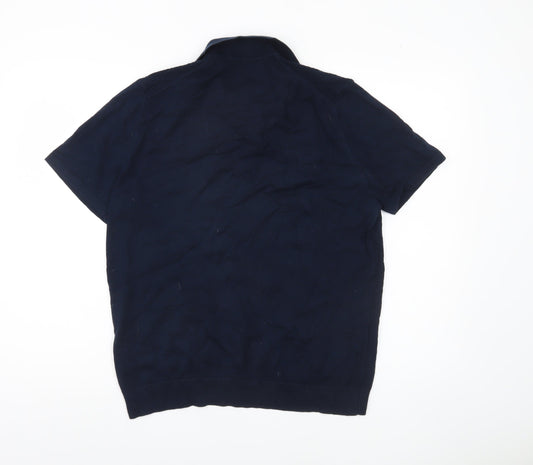 Marks and Spencer Men's Blue Polo Shirt M