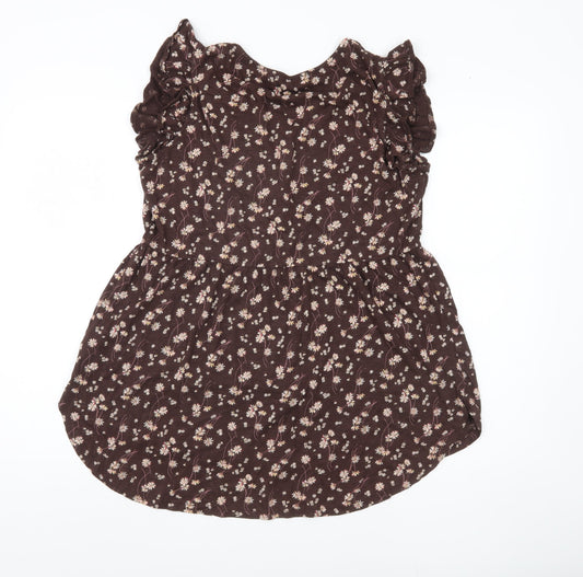 Fat Face Women's Brown Floral Blouse Size 10