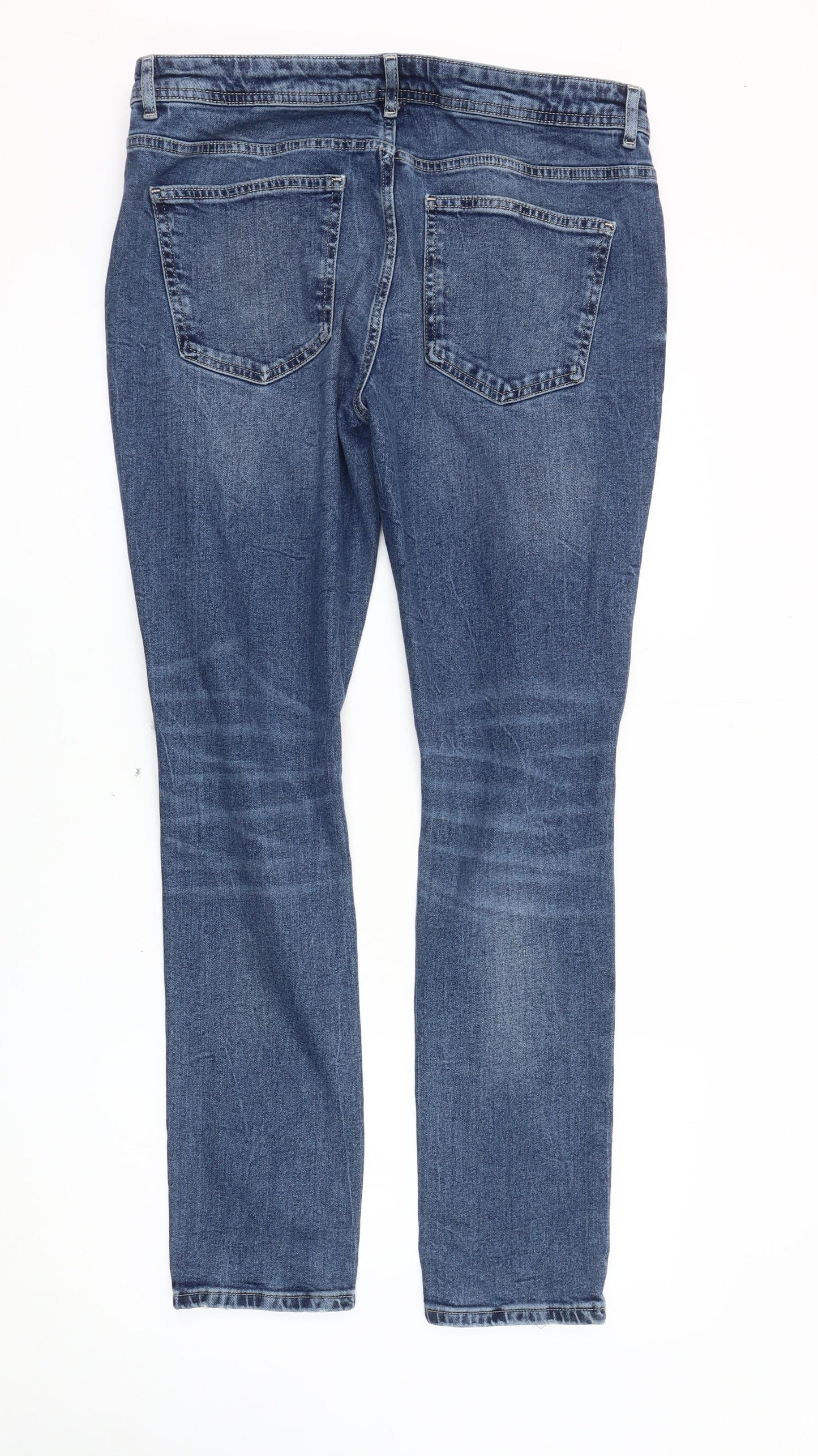 Denimco Men's Blue Skinny Jeans Size 36 Distressed