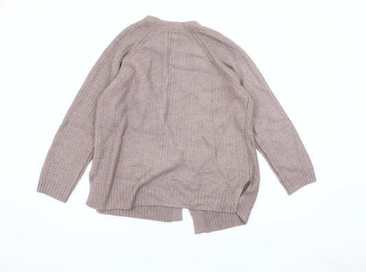 Fat Face Women's Beige Open Front Cardigan, Size 14, Waffle-Knit