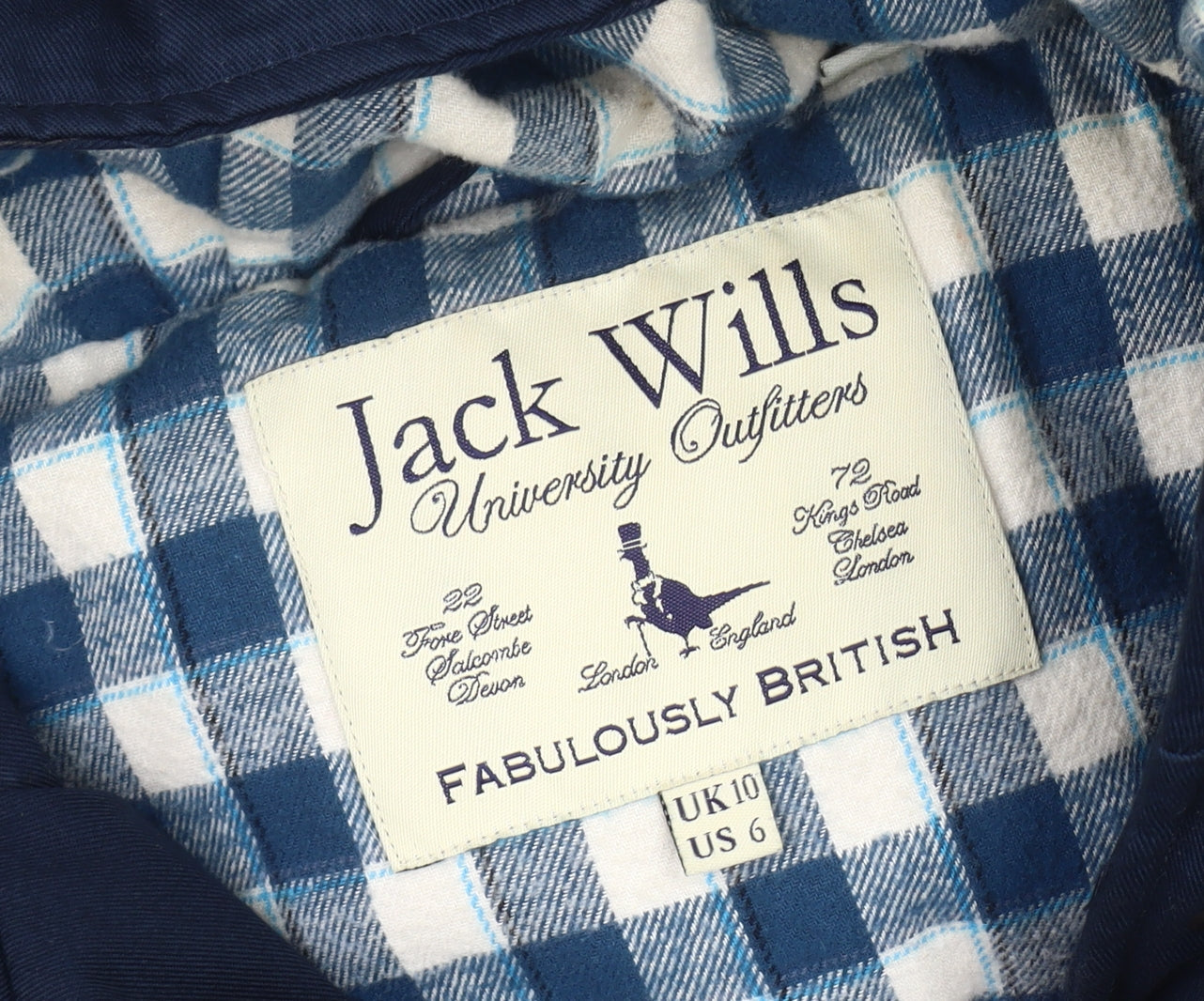 Jack Wills Women's Blue Puffer Waistcoat, Size 10, Hooded