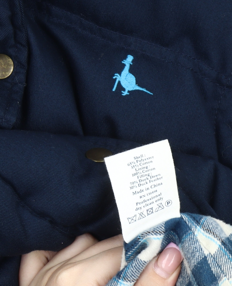 Jack Wills Women's Blue Puffer Waistcoat, Size 10, Hooded